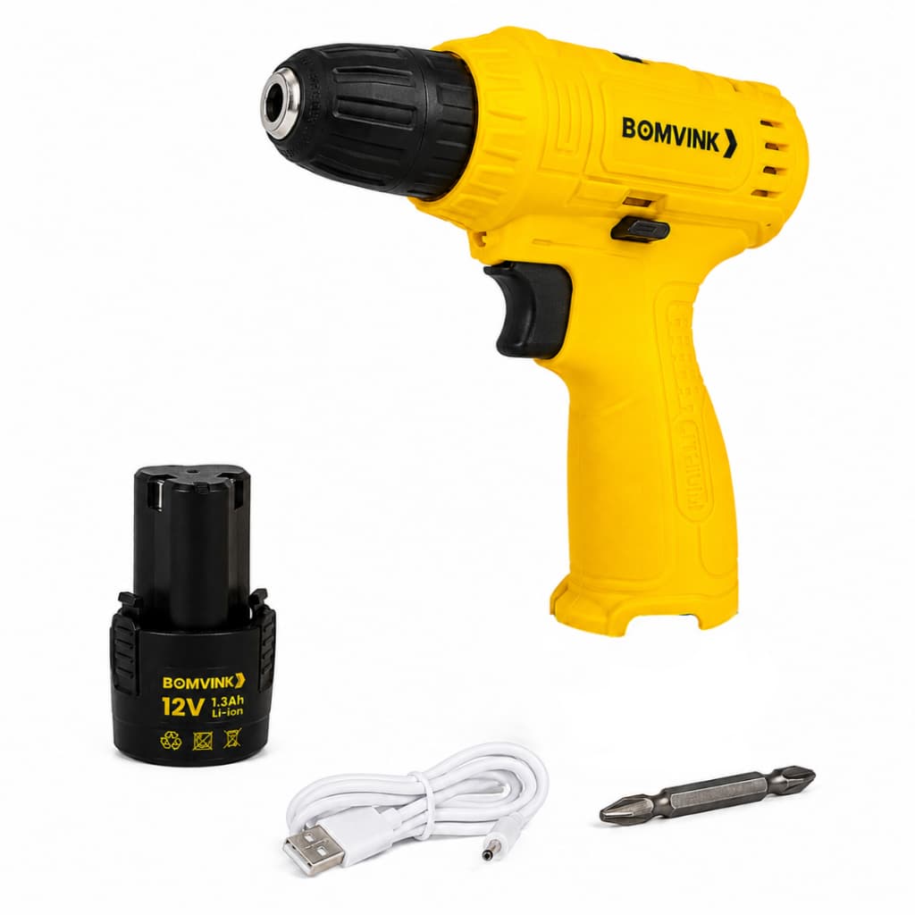 Parafusadeira 12V Bateria Portátil Sem Fio Ponta Dupla 650RPM 160W