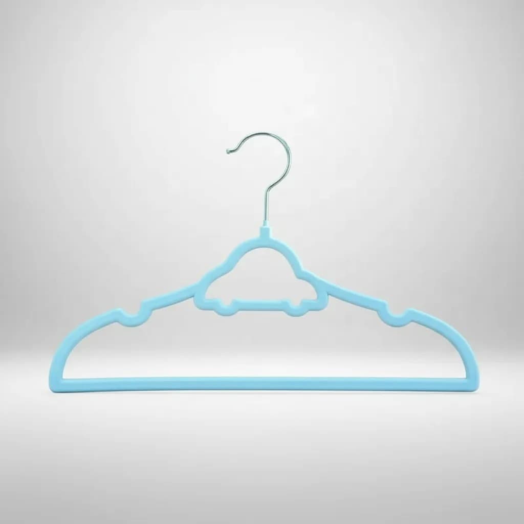 KIT 30 Cabides De Carrinho Infantil Veludo Azul Largura 33cm