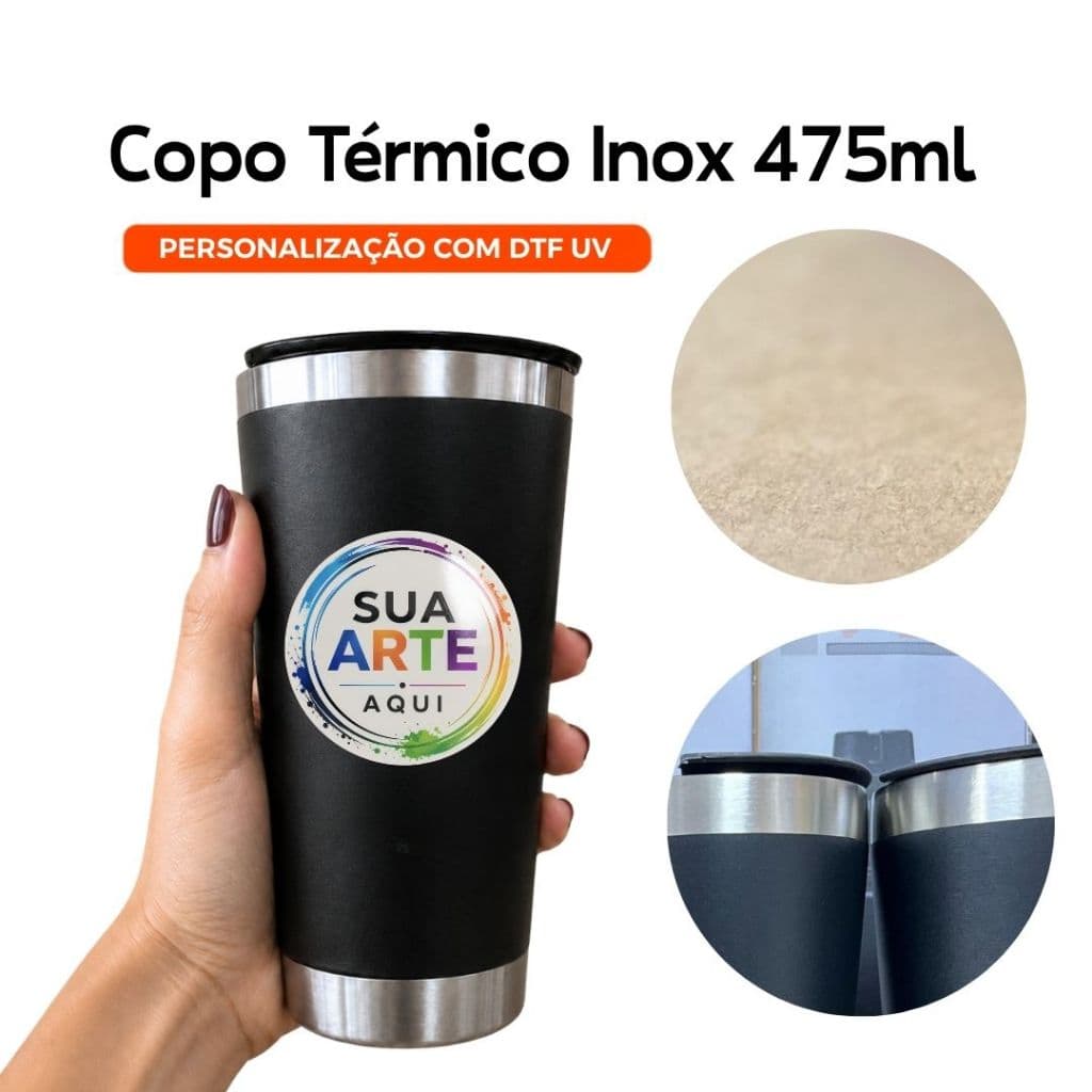 Copo Térmico 475ml Personalizado com Logo | Gravação Premium | Presente