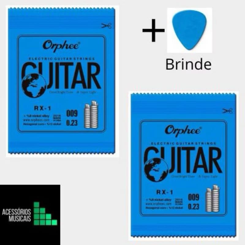 KIT DUAS CORDAS AVULSAS 0.9 MI orphee guitarra elétrica