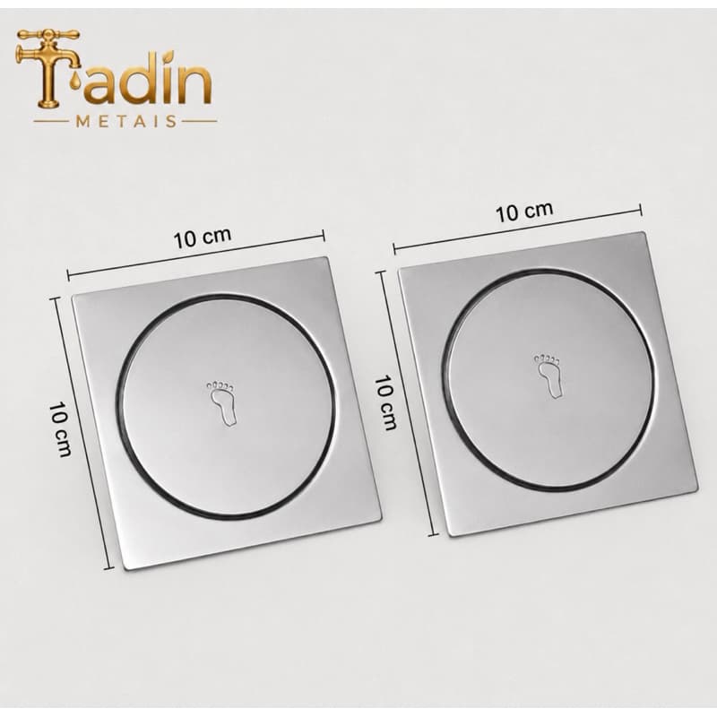 2- Ralos Click Inox Cromado 10cmX10cm vedação anti insetos.