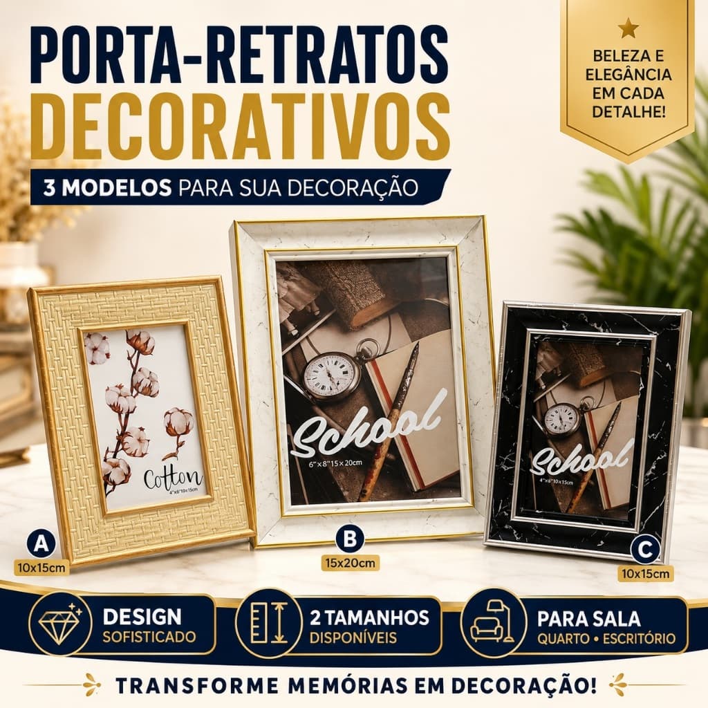 Porta Retrato Moldura Decorativa Porta Retrato de Mesa Moldura para Fotos Porta Foto Decorativo Quadro Pequeno para Deco