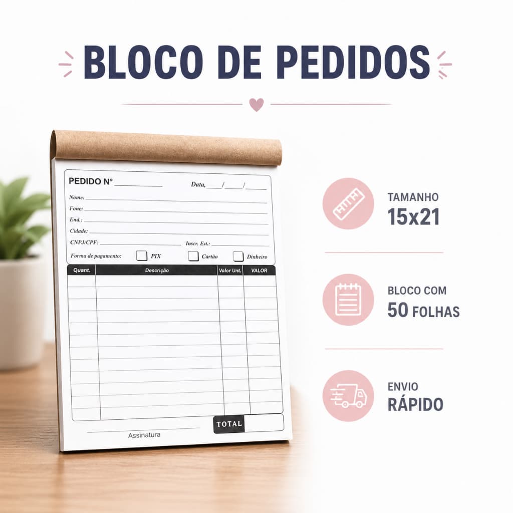 Blocos Para Pedidos Grande 15x21 cm Nota Neutra Bloco de Controle de Vendas Roupas Cosméticos Lojas em geral