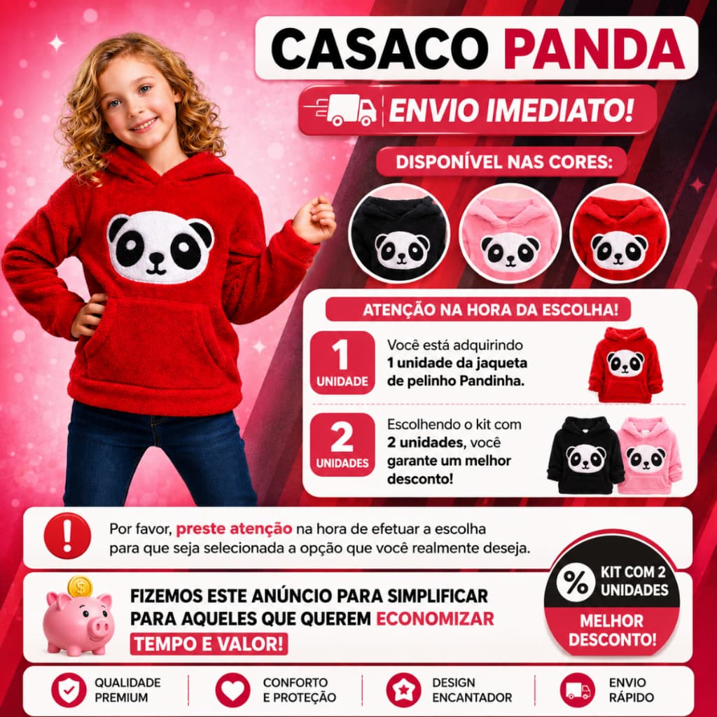 Jaqueta Infantil Feminina Peluciada Com Touca Casaco De Frio Pelinho Macio Tamanho 4 ao 10 - Envio Imediato !!!