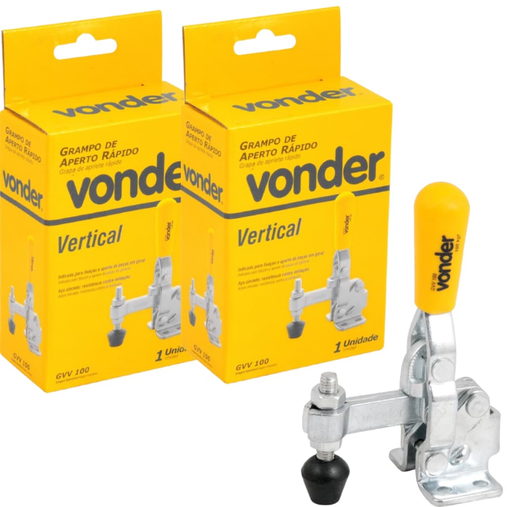 Kit 2 Grampos Aperto Rápido Vertical Gvv100 - Vonder