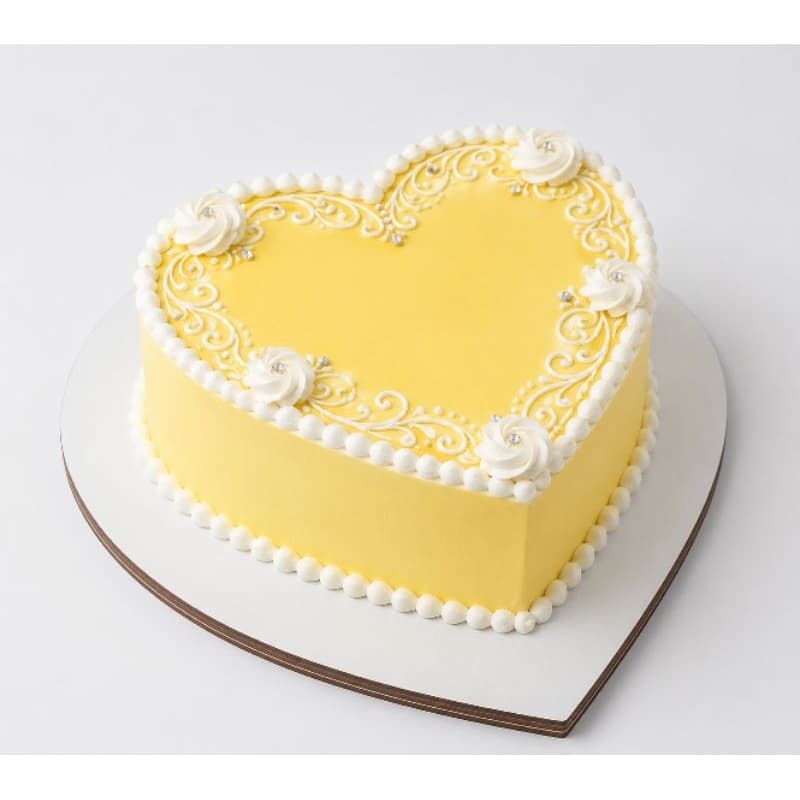 Cake Board coração em MDF 30cm Acabamento branco