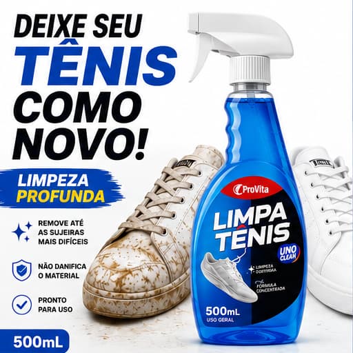 Limpa Tênis Spray 500ml Remove Encardido Sujeira Profunda Sem Danificar Calçados