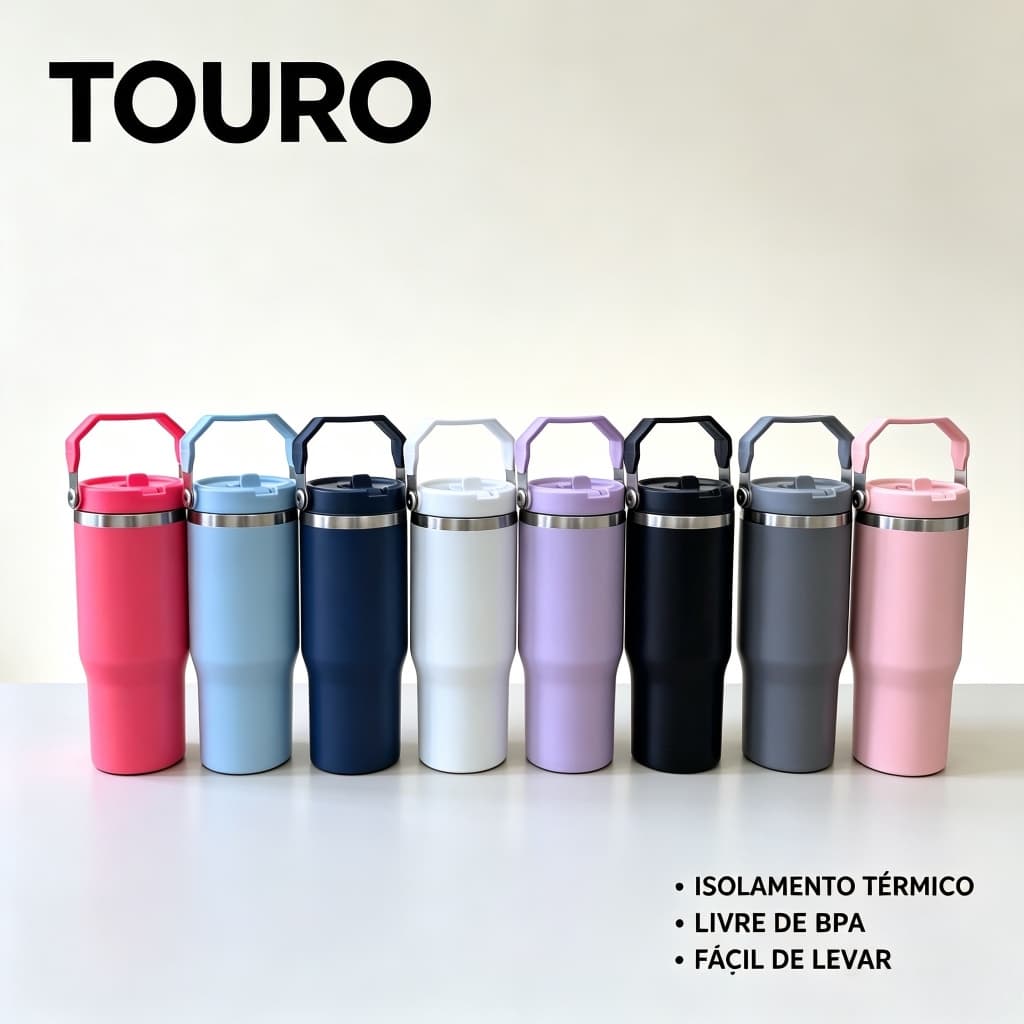 Garrafa Térmica TOURO 900ml Mantém Calor e Frio Uso Diário