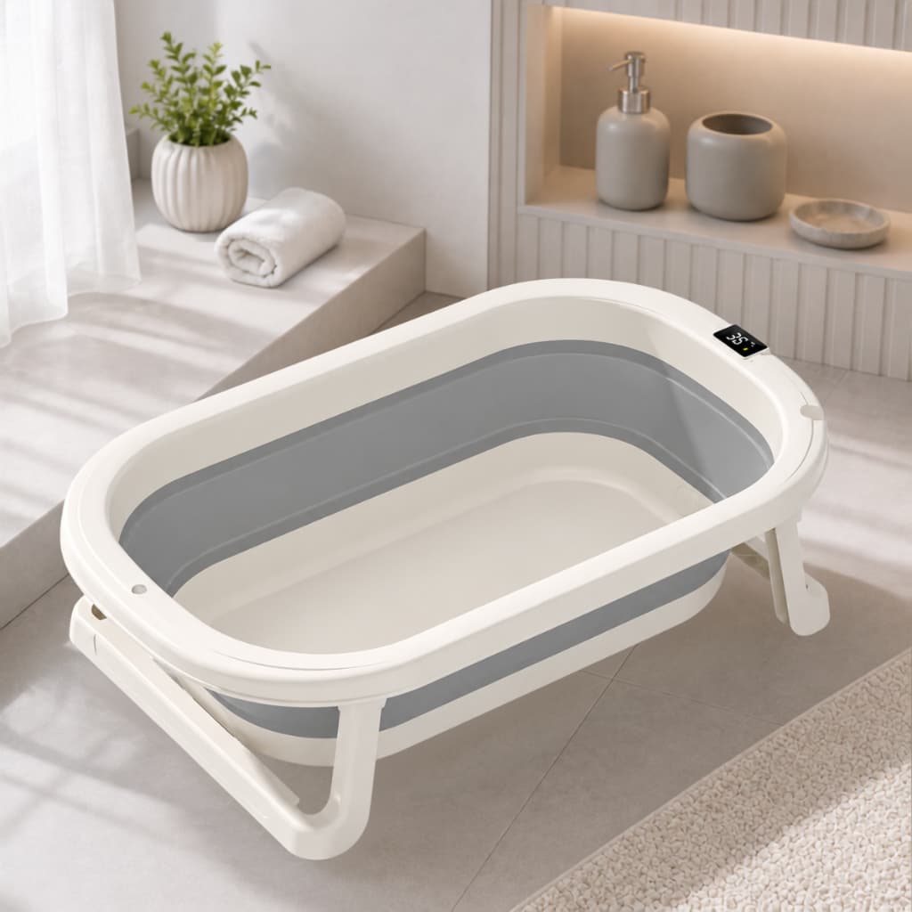 Banheira Infantil Dobrável Antiderrapante Banheira Inteligente Para Bebê Com Sensor Temperatura 40L