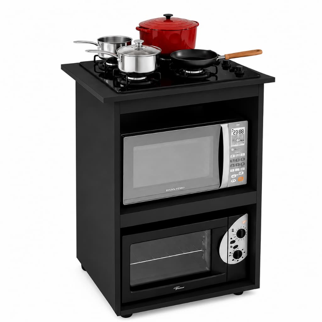 Balcão para Fogão Cooktop 4 Bocas Aline Desing Moderno e Compacto