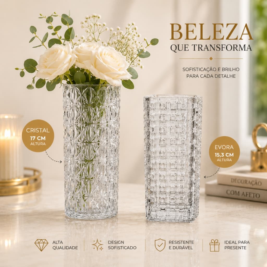 Vaso Decorativo Transparente - Decoração