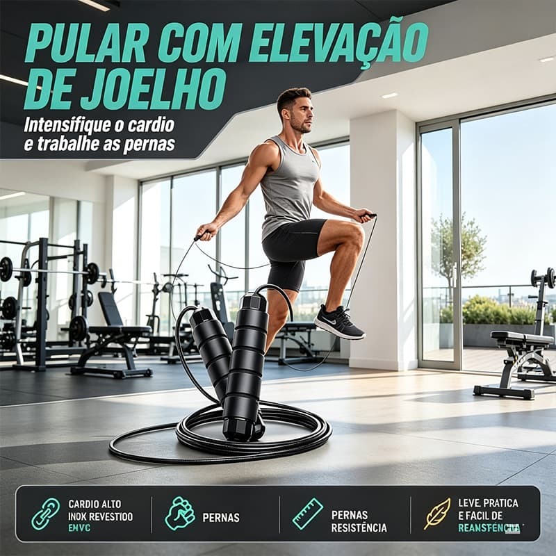 DEEYI Corda de Pular Profissional 3M Com Rolamento - Ajuste Rápido, Leve e Alta Performance