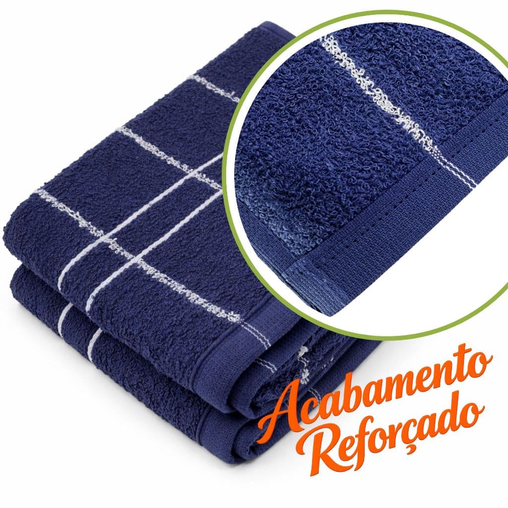 Kit 5 Panos de Copa xadrez 45x65  100% Algodão Alta Absorção grosso premium