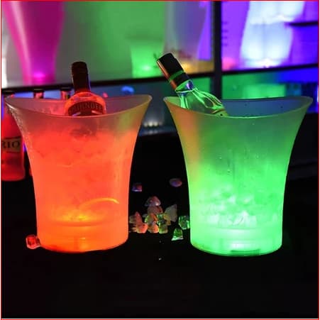 Balde de Gelo Bebidas Bluetooth Caixa De Som Led Rgb 5 Litros para Festas Comemorações