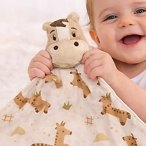 Naninha Bebê Cavalinho Paninho Menina menino Antialérgico Porta Chupeta 28x28 Presente Recém Nascido