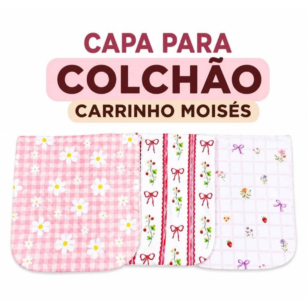 Capa Fronha avulsa para Colchão carrinho Moisés Menino, Menina e cores Neutras