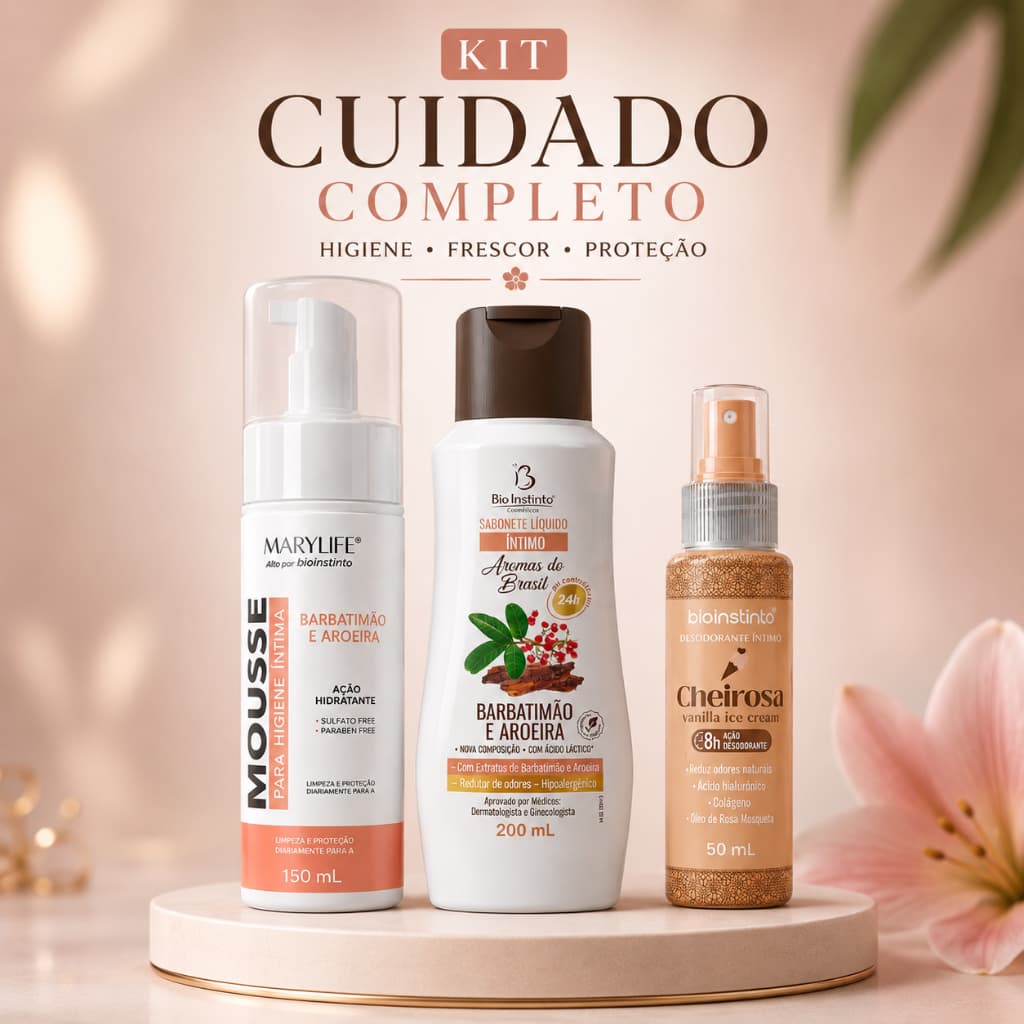 Kit sabonete intimo feminino Mousse Higiene e Desodorante Intimo Anti odor e Hidratação