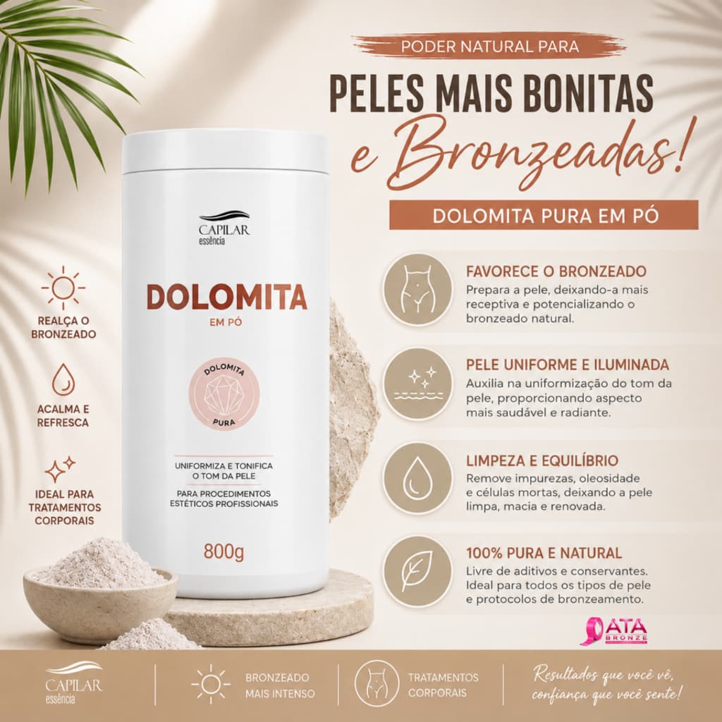 DOLOMITA PURA EM PÓ 800g - CAPILAR ESSÊNCIA