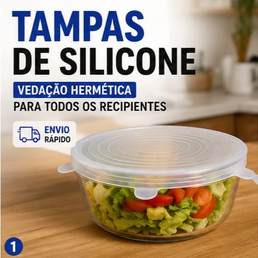 Kit 24 Tampas de Silicone Elásticas Universais Reutilizáveis Para Potes Panelas Tigelas e Geladeira