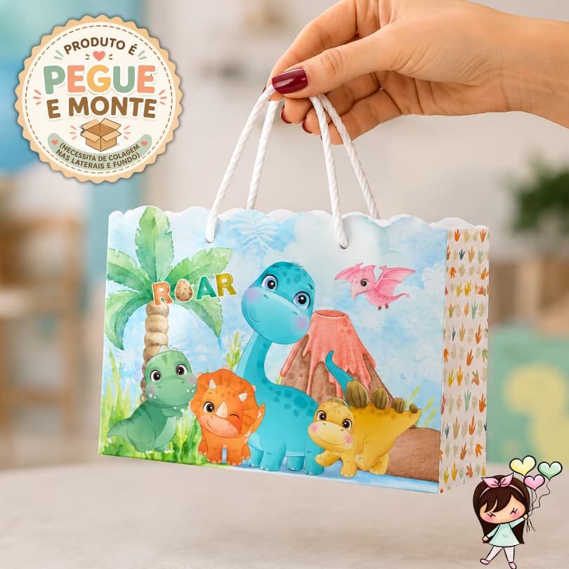 SACOLA LEMBRANCINHA DINO BABY | LEMBRANCINHAS FESTA INFANTIL