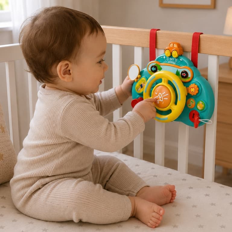 Brinquedo Volante Interativo Com Sons e Luzes Divertido Intuitivo Para Bebes - Castela