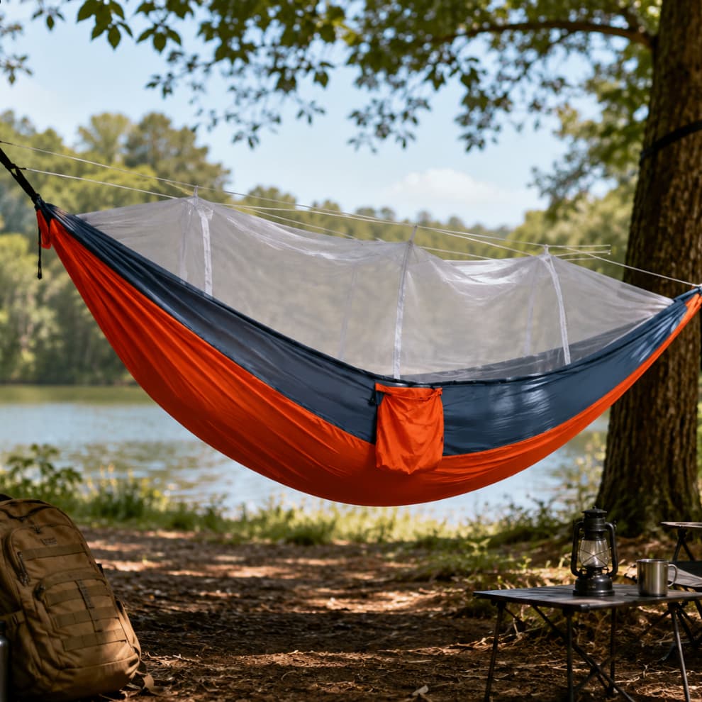 Rede De Descanso Com Tela Mosquiteiro Camping Trilha Pesca