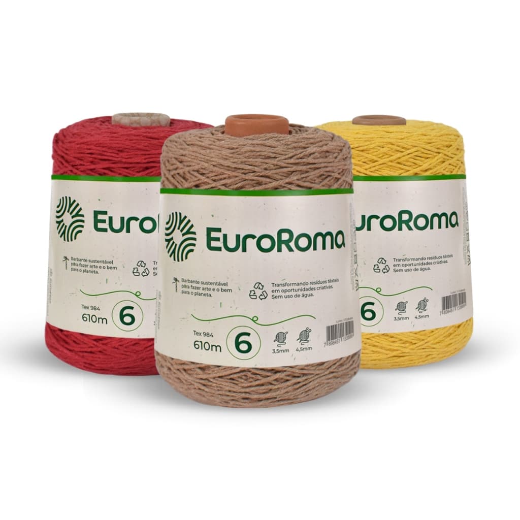 Barbante Euroroma 600g Fio 6 610m - Cores - Tricô / Crochê