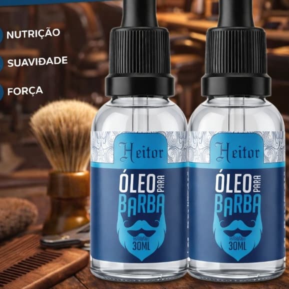 Kit 2 Óleo Para Barba Macia Perfumada Hidratação - Heitor 30ml