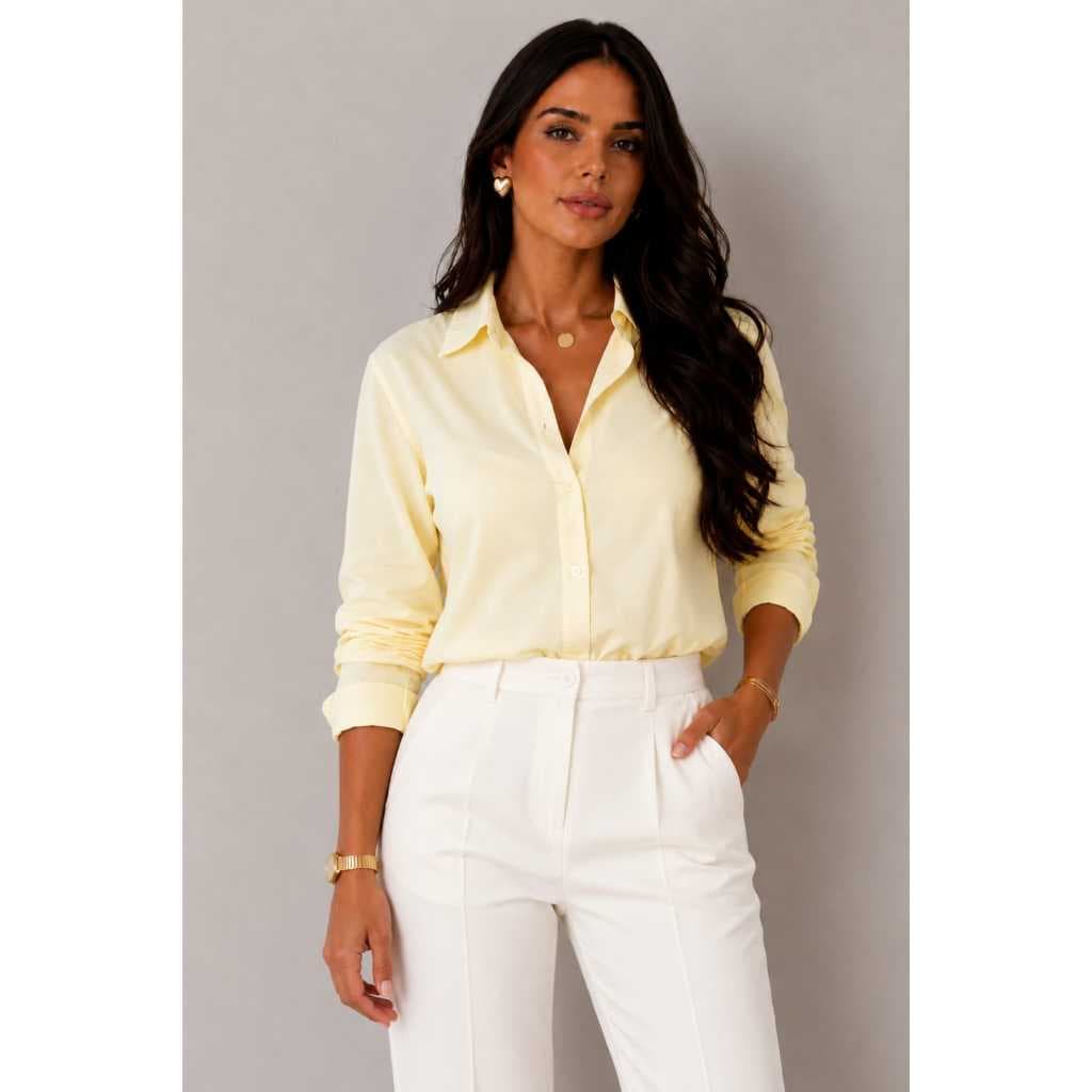 Camisa Feminina Manga Longa Viscolinho Com Elastano Camisete Elegante Blusa Social