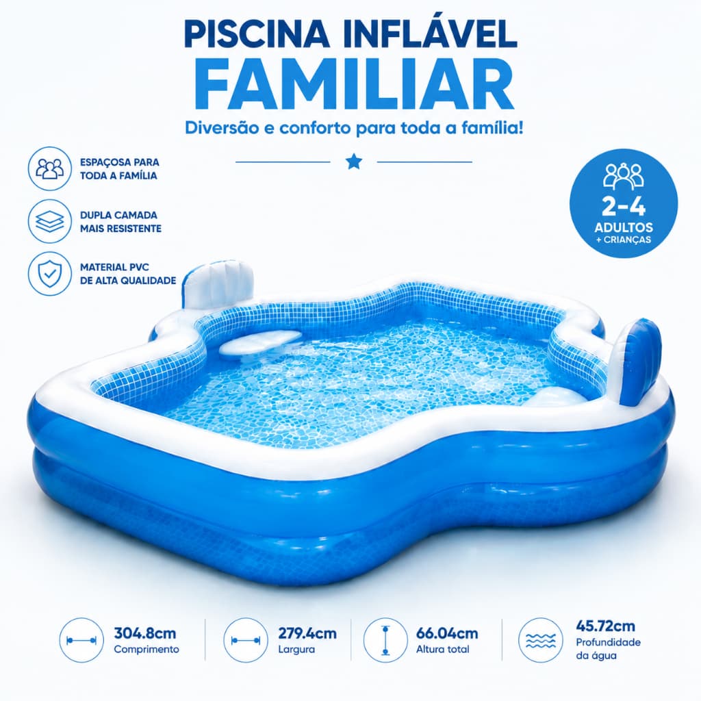 Piscina Inflável Dupla Camada Resistente,Piscina externa inflável,Várias opções de combinação,Perfeito para reuniões
