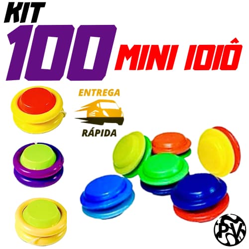 Kit 100 Mini Ioio/ ioiô Brinquedo para Sacolinhas Surpresas Cores Sortidas