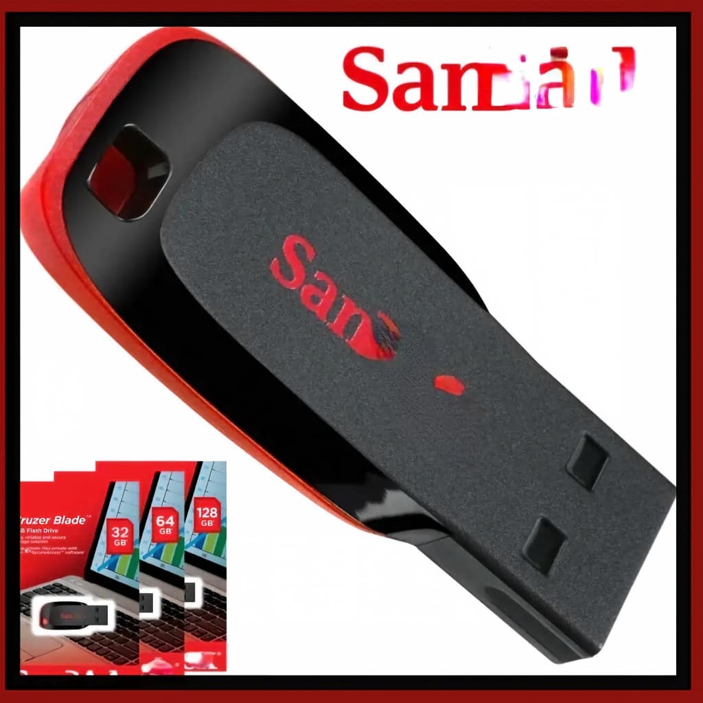 Pen Drives e OTGs USB 64GB 128GB  Cruzer Lâmina 2.0 Flash Drive Memory Stick Pen Drive (Rplc)