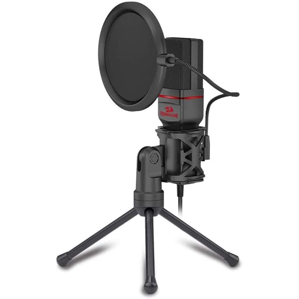 Microfone Gamer Profissional Redragon Seyfert Conector Padrão P2 Com Tripé e Pop Filter - GM100