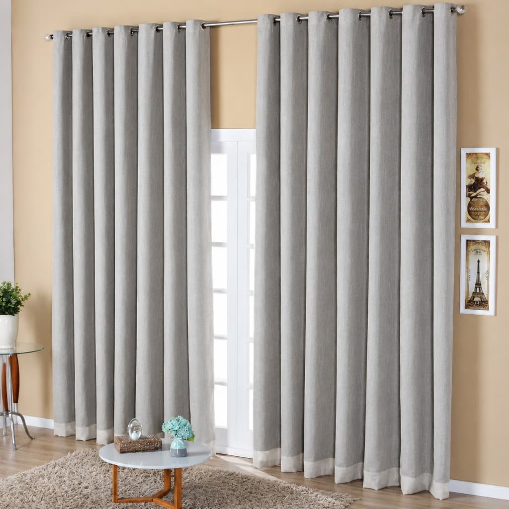 Cortina Luxo Voil Gaze De Linho Com Forro Blackout 5,00x2,80 Sala/Quarto