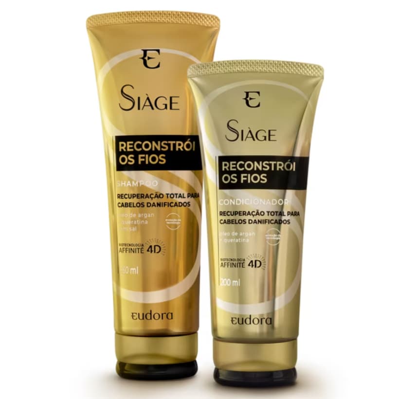 Combo Siàge Reconstrói os Fios: Shampoo 250ml + Condicionador 200ml