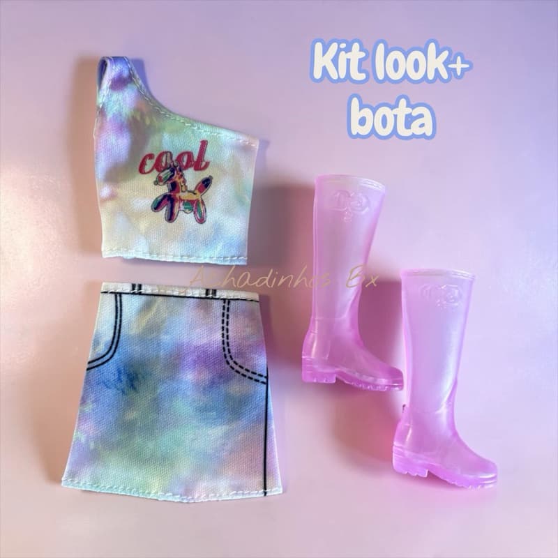 KIT LOOK + SAIA + BLUSINHA +BOTA   NR31  30CM roupas bonecas Escala 1:6 30cm Roupas Boneca.