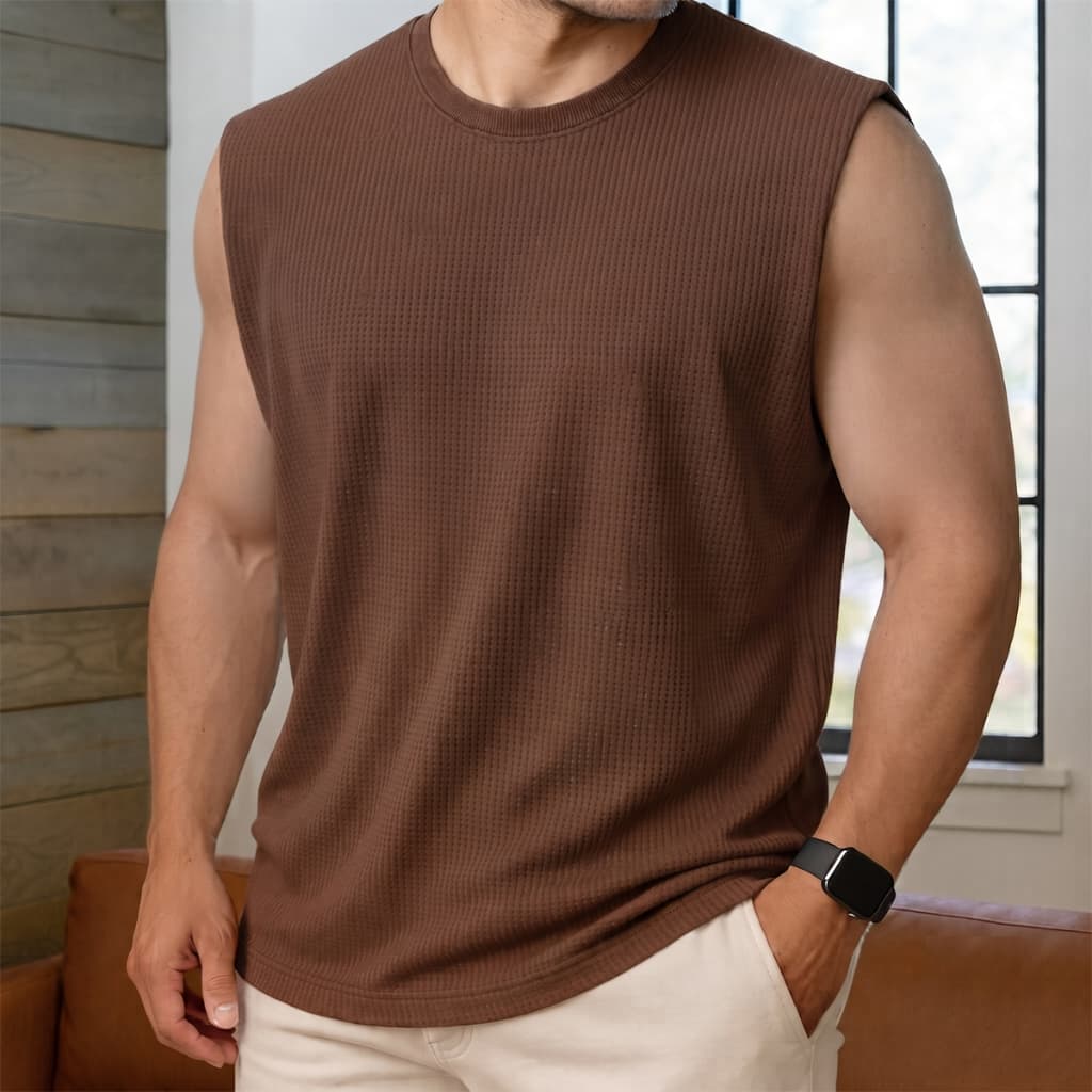 Regata Machão Masculina Texturizada Casual Básica Reta Texturizada Malha Premium