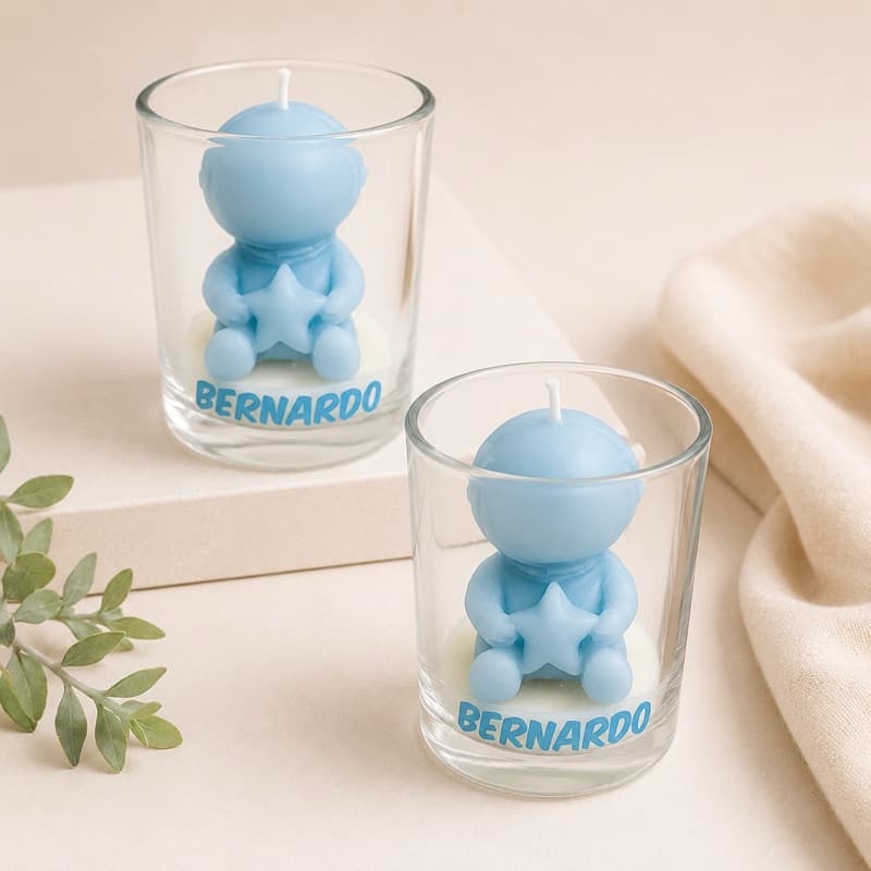 kit Vela Aromatica Astronauta - Espaço - Lembrancinha, aniversario, maternidade, batizado, crisma