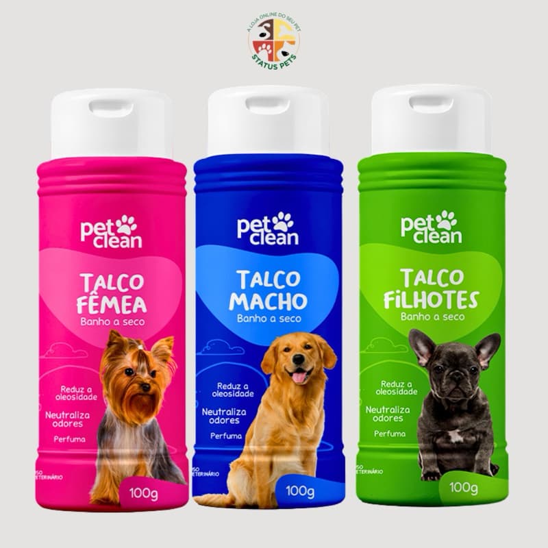 Talco Banho à Seco Pet Clean para Cães 100g