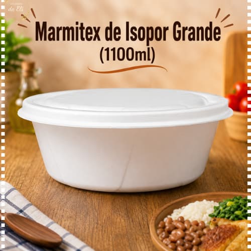 Embalagem Marmitex de Isopor Grande 1100ml com 10 Unidades