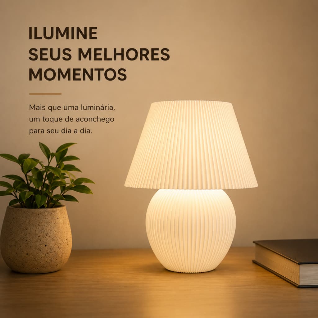 Luminária de Mesa Decorativa Abajur Moderno Minimalista para Quarto Sala