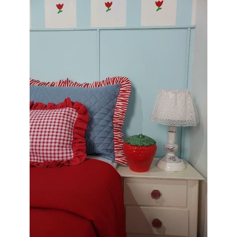 CAPA DE ALMOFADA 50CM X 36CM CAPA DE ALMOFADA COM BABADO ESTILO FARMHOUSE