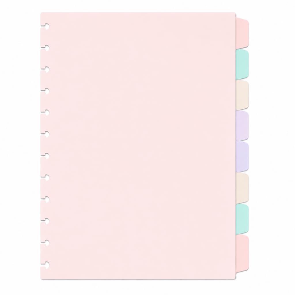 Kit 8 Divisórias Coloridas 11 Furos para Caderno Inteligente  de 11 Discos A4