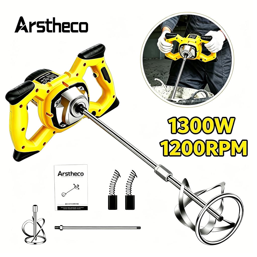 Misturador De Argamassa e Tinta 1300w 110V/220V Profissional Seis velocidades ajustáveis