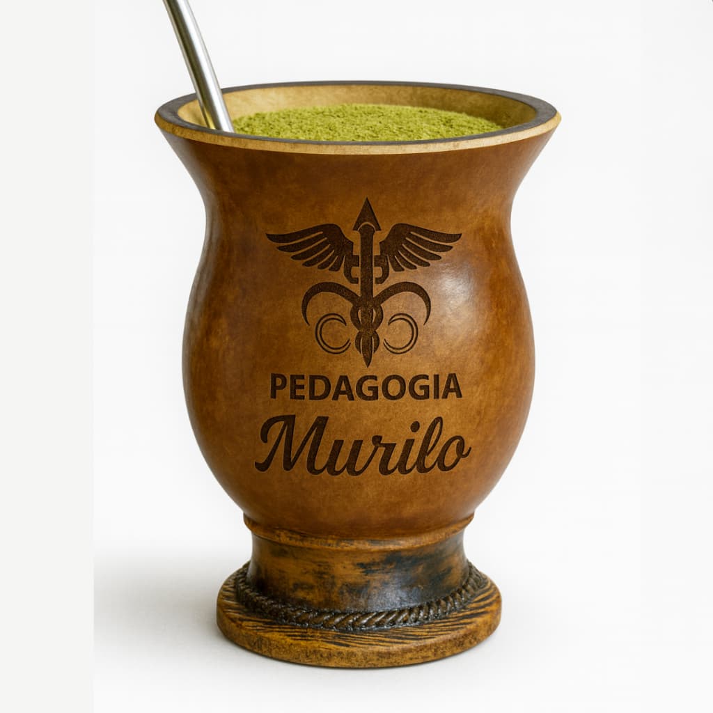 Cuia De Chimarrão Personalizada Com Nome Profissão Foto Frase - Porongo Natural Gravação a Laser