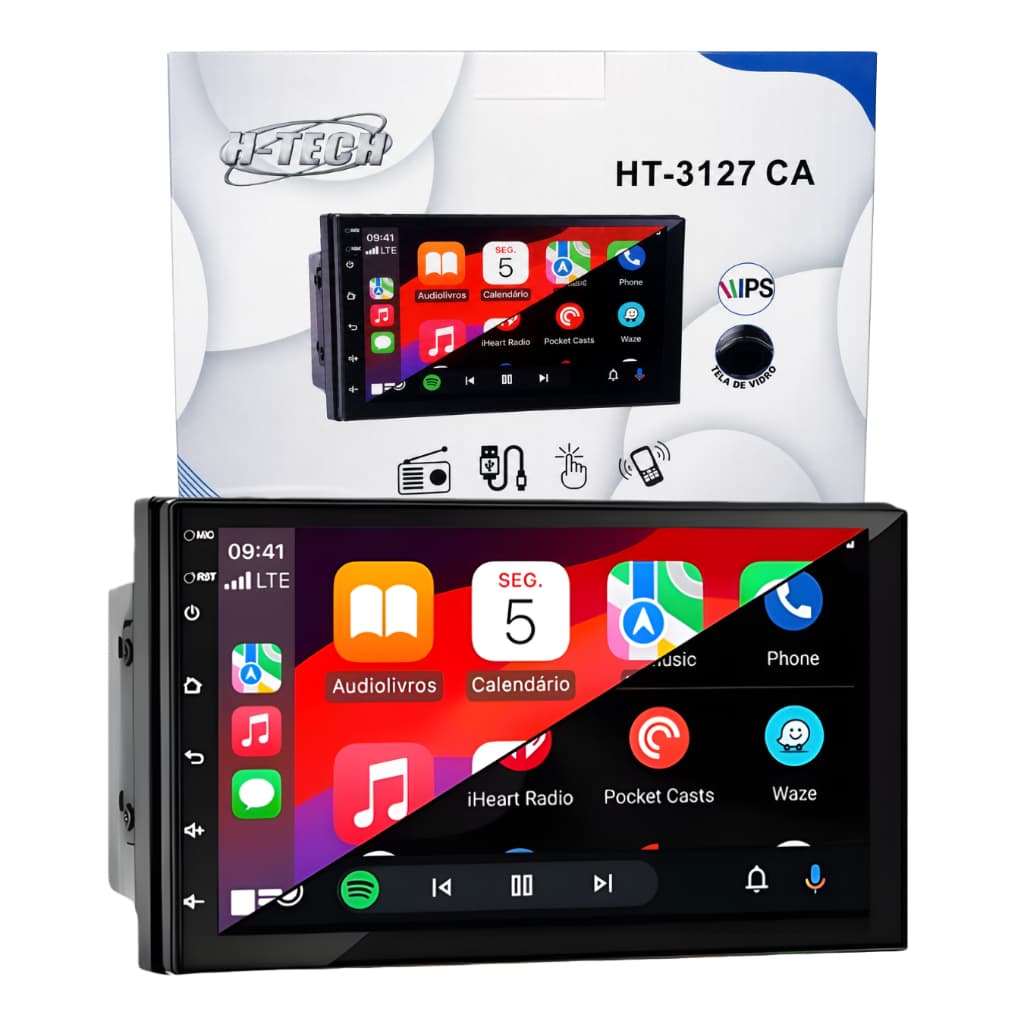 Central Multimídia 7pol 2din Carplay Full Touch H-tech