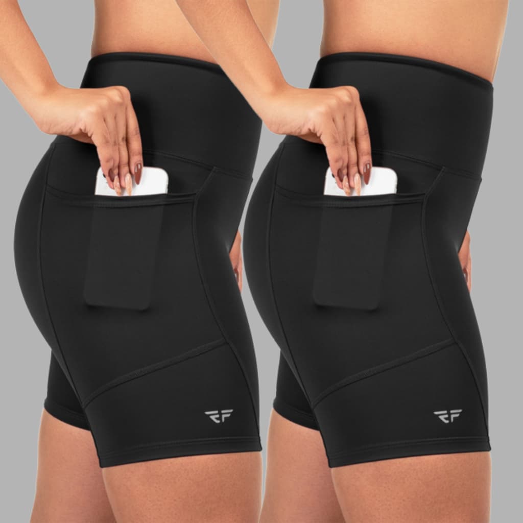 Kit 2 Short Com Bolso Para Corrida Academia Suplex Poliamida