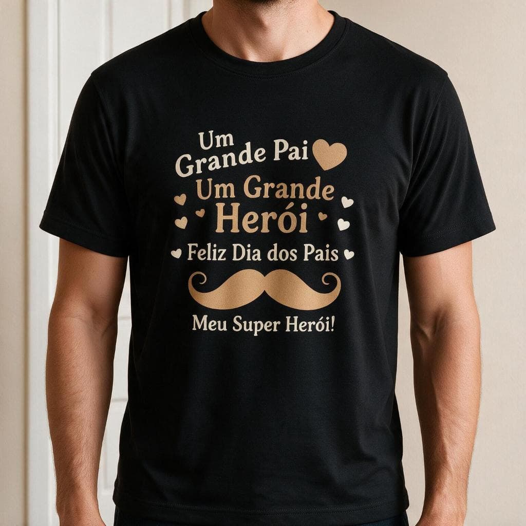 Camisa Camiseta Masculina Pai Heroi Blusa Pai E Filho Malha Premium