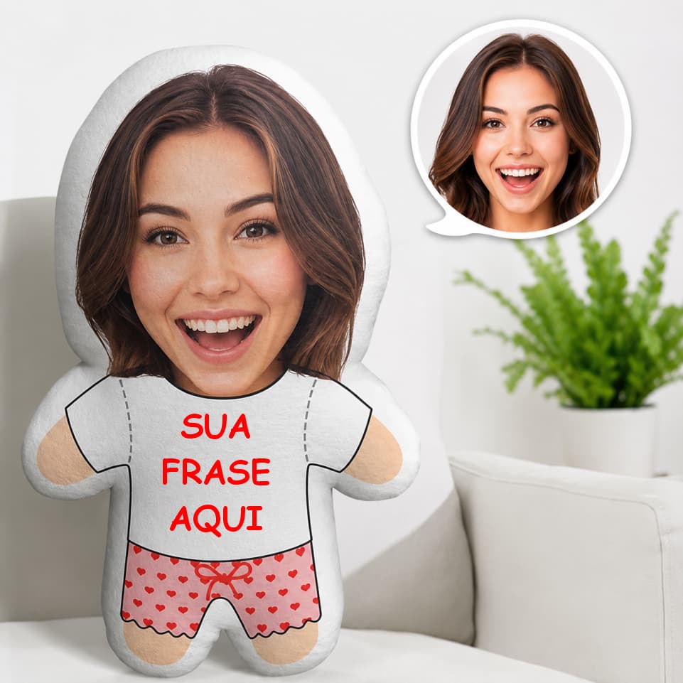 Almofada Personalizada Engraçada Forma do Corpo I Escolha sua frase  *Frente e verso* -Aniversário, Casamento, Formatura