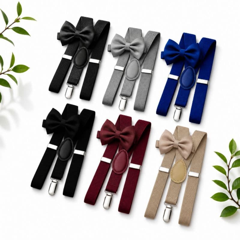 Kit Suspensório e Gravata Borboleta Infantil - Elegância e Charme para os Pequenos.